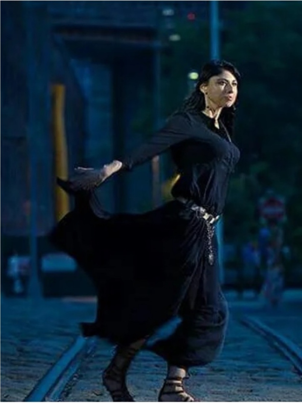 Free People Black Maxi Dress with Flowing Skirt